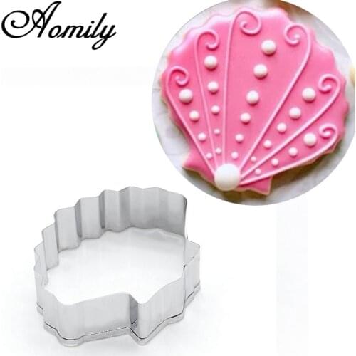 Aomily Shell Shaped Stainless Steel Puzzle Piece Cookie Cutter Cake Frame Mould Pastry Biscuit Fondant Sugarcraft Baking Tools