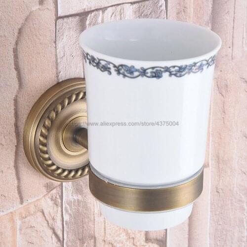 Bathroom Cup Holder Antique Brass Ceramic Single Cup Holder Bathroom Ceramic Cup Rack Holder Bathroom Accessories Nba266