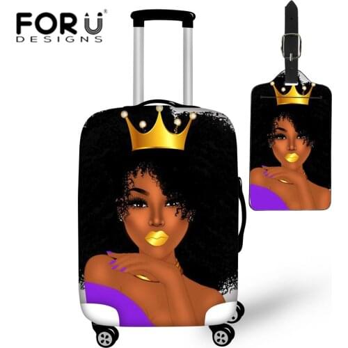 FORUDESIGNS Travel Accessories Women Luggage Cover for Black Girls African Suitcase Covers Dustproof Baggage Protective Case