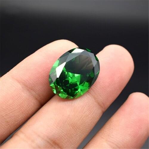 Joanlyn Emerald Oval Cut Gemstone Egg Shape Faceted Emerald Gem Medium Green Emerald Multiple Sizes to Choose C08E