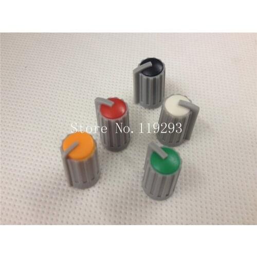 [BELLA]Taipower bit Behringer mixer knob axle cap colored red, orange . White Black . Coarse striped green body--50PCS/LOT