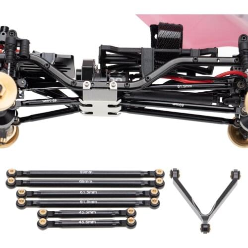 7pcs RC Aluminum Alloy Link Set ,133mm Wheelbase for Axial SCX24 AXI00002, Model Crawler Buggy Car, Upgrade Parts