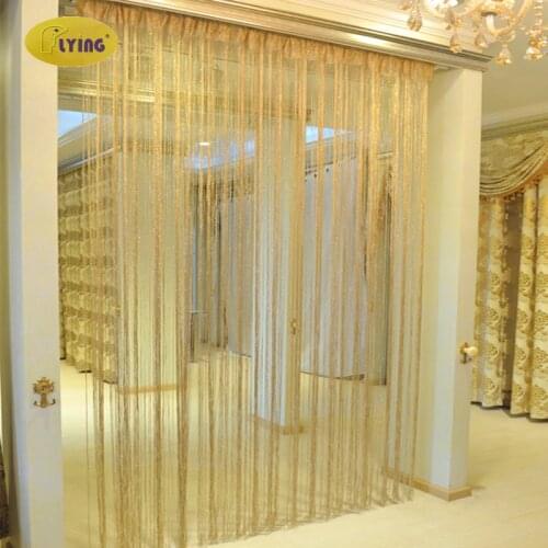 Flying Shiny Tassel String Curtain Window Door Divider Sheer Curtains Home Decor Valance Room Fly Screen Blind Straight Bedroom
