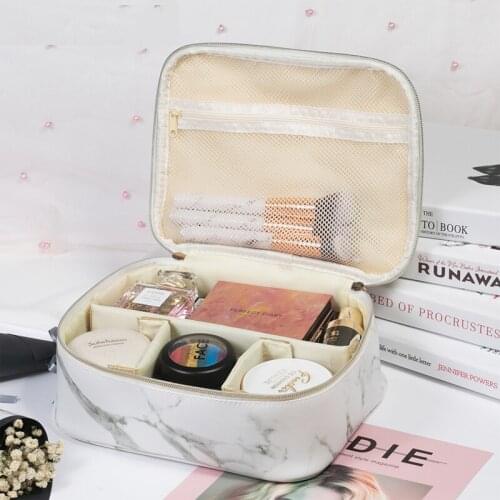 Multifunctional Marble Pattern Cosmetic Bag Large Capacity Storage Bag Multi-function Waterproof PU Portable Travel Wash Bag