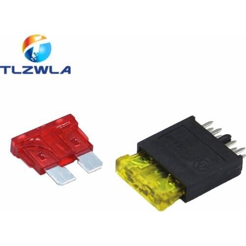 5Set 250V 30A Medium Car Insert Fuse Holder Horizontal fuse holder 4Pin PCB fuse holder Automobile Safety Piece Insurance Pipe