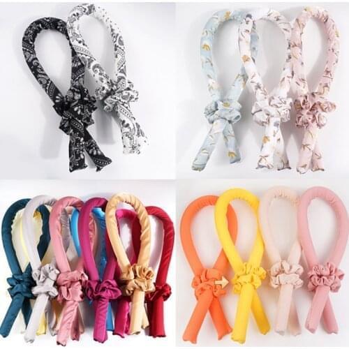 Heatless Curling Rod Headband Curls Silk Ribbon Lazy Curler Hair Rollers Sleeping Soft Wave Formers No Heat Curls Ribbon