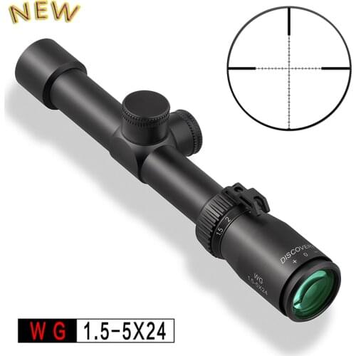 Discovery WG 1.5-5X24 Big Field of View Clear Bright Glass Wired Reticle with Flip-up Cover Throw Lever