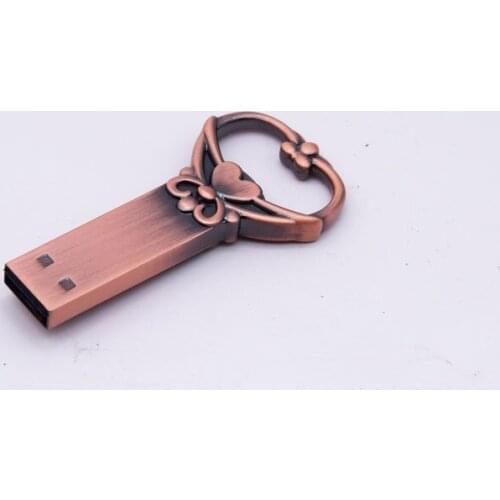 Romantic Love Heart Key Usb 2.0 4GB 16GB pen drive 32GB 64GB USB Flash Drive flash disk memory stick wedding photography gifts