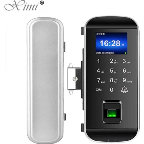 Smart Fingerprint Password IC Card Keyless Digital Security Glass Door Lock Opener Smart Keyless Lock