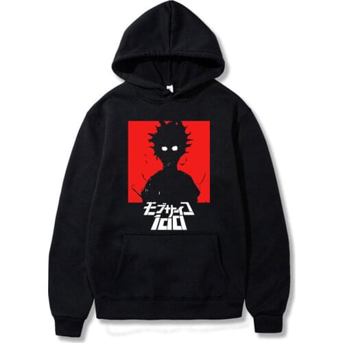 Mob Psycho 100 Split Face Hoodie New Authentic Sweatshirt Anime MenHip Hop Funny Autumn Winter Fleece Sweatshirt Hoody