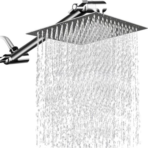 10 Inch Square Rain Shower Head Ultra Thin 304 Stainless Steel High Pressure Bathroom High Quality Rainfall Showerhead
