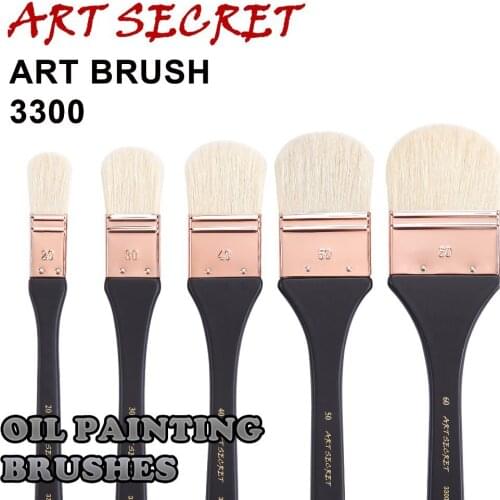 High quality paint brushesoil art brush wash 3300 chungking white bristle long wooden handle