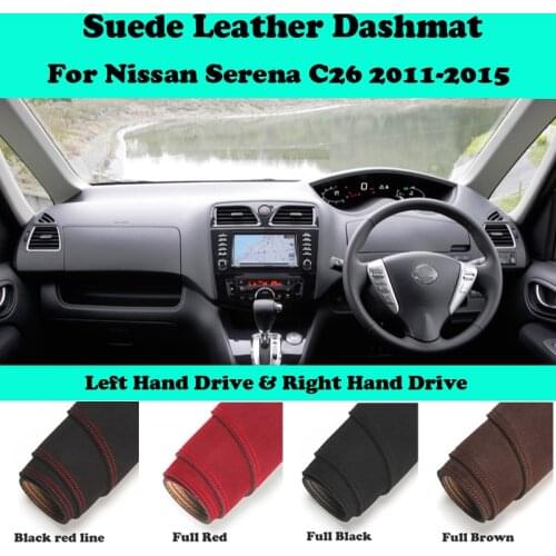 For Nissan Serena C26 2011 2012-2015 Suede Leather Dashmat Dashboard Cover Pad Dash Mat Car-Styling Carpet Accessories LHD RHD