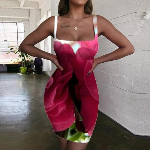 Giyu Flower Dresses Women Flowers 3d Print Psychedelic Halter Sleeveless Retro Sundress Womens Clothing Party Beach Boho