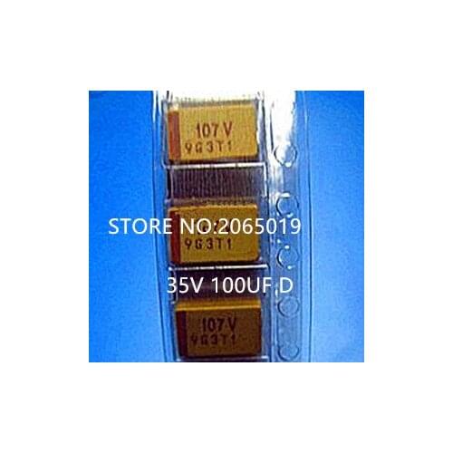 10PCS Tantalum capacitors SMD D 7343 35V 100UF 107V D Type 100UF 35V 1O7V