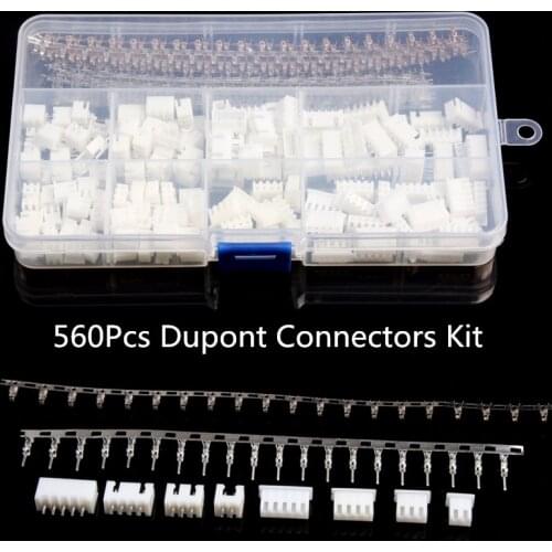 560PC 2.54mm Dupont Connector Jumper Wire Cable Pin Header Pin Housing and Male / Female Pin Head Terminal Adapter Plug Set