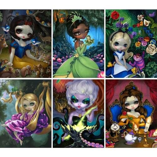 Disney Diamond Painting Evil Princess Cartoon Full Square Round Ugly Girl 5D DIY Gift Embroidery Cross Stitch Mosaic Home Decor