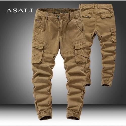 Army Trousers Mens Cargo Pants Casual Multi Pockets Military Straight Male Track Joggers Long Outwear Pants Men 2021 Sweatpants