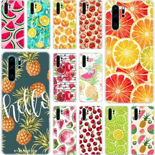 Summer fruit pineapple lemon Silicone Phone Case for Huawei P50 P40 Pro P30 Lite P20 Pro P8 Lite 2017 P Smart Z 2020 2021 Cover
