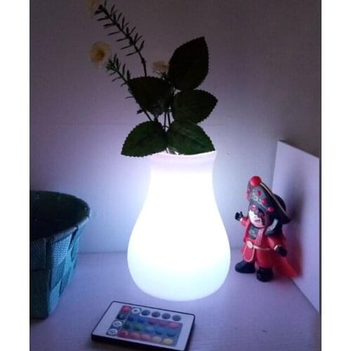 D7.5*D12*H15cm LED Flower Pots 16 Colour Changing Vase Lamps With 24 keys Remote Control for Home Decoration Free Shipping 1pc