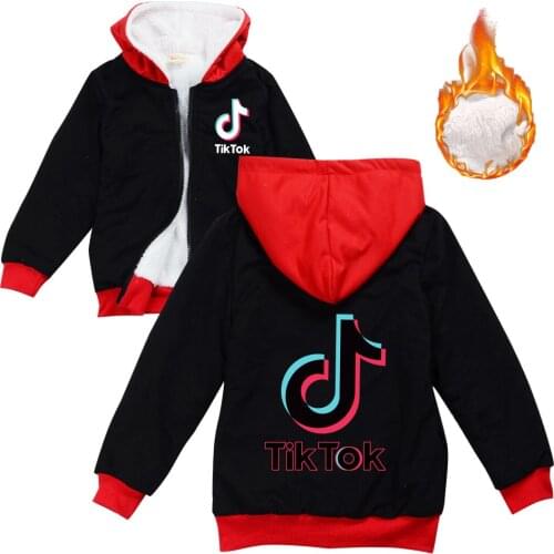 TIK TOK Children Sweaters Hooded Baby Girls Coat Fashion Kids Coats Childrens Fur Coat Down Coat Winter Boys Clothes