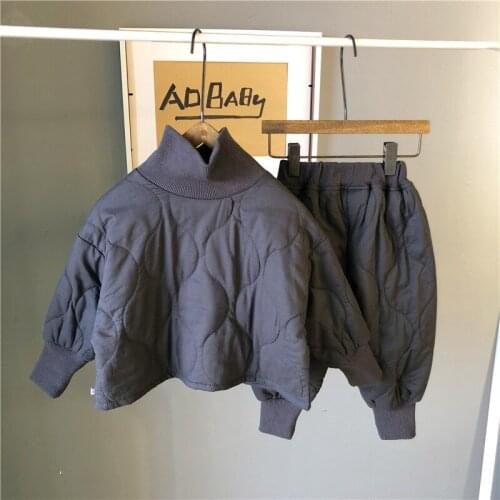 Childrens suit 2019 autumn and winter new childrens clothing children Korean girls two-piece long-sleeved kids clothes suit