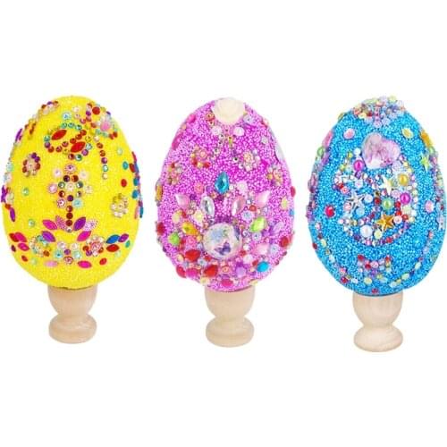 H3CD 1 Set Childrens Handmade Materials Diy Making Toys, Creative Easter Eggs Painted Snowflake Mud Decoration Set