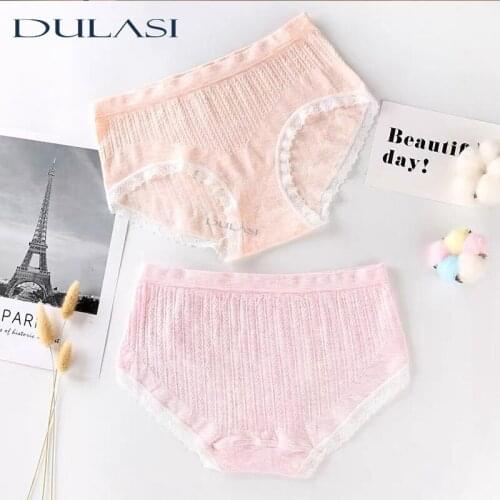 Cotton Panties For Women Cute Lace Underpants Teenager Breathable Colorful Fashion Underwear Mid Waist Lingerie Top Wholesale