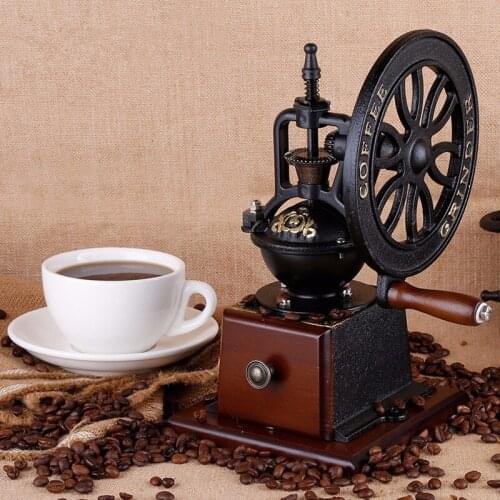 2018 High Grade European Court Save Effort Retro Hand Type Coffee Grinder Mills Bean Grinding Lapping Machine Art Work Household