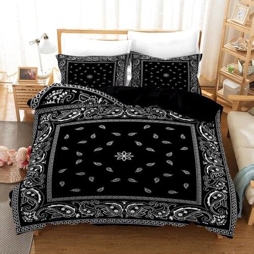 3D Print Duvet Cover Sets Dropshipping 2/3pcs (Single1Pillowcase) Boy Girl Kid With Pillowcase Datura flower Black NO2