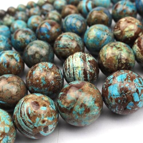 Round blue agtes beads natural stone beads (dyed color) DIY spacer beads for jewelry making strand 15" wholesale