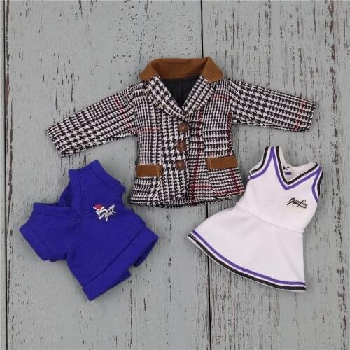 Blyth doll a set of clothes with Girraffe coat and sport shirt Leopard coat with hat for 1/6 30cm doll