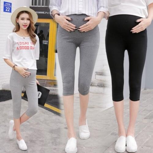 Summer Maternity 7 Pants Fashion Modal High Waist Pregnant Women Care Belly Solid Leggings Pregnancy Casual Outwear Clothing