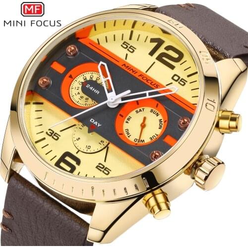 MINIFOCUS Men Watches Man Clock Top Brand Luxury Army Military Steampunk Sports Male Quartz-Watch Mens Hodinky Relojes Hombre