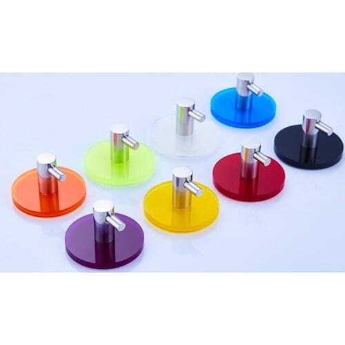 Wall Hooks Decorative Wall Mounted Acrylic Stainless Steel Hook Hanging Hooks with Back Adhesive for Bathroom Bedroom Kitchen