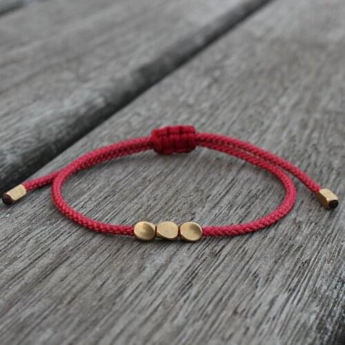 New Popular Tibetan Copper Bead Charm Bracelet & Bangles For Men Women Handmade Lucky Rope Simple Adjustable Bracelets Jewelry
