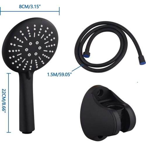 3 Function Shower Head Removable Hand Held Rainfall Spray Headshower Set with 1.5M hose Shower Holder Bathroom Accessories
