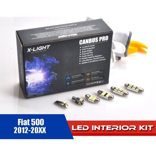 Perfect Xenon White Canbus Error Free LED interior dome map light bulb Kit for for Fiat 500 2012-20XX