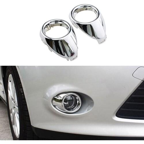 Car styling Front Fog Lamp Frame Modified Head Fog Light Decoration Cover For Ford Focus 3 Accessories Abs Chrome 2pcs Per Set