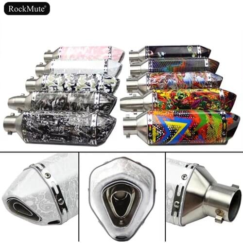 Stylish Racing Exhaust Muffler Pipe Graffiti Style 38-51mm Universal Motorcycle Street Bike Scooter Dirt Bike Sliencer DB Killer