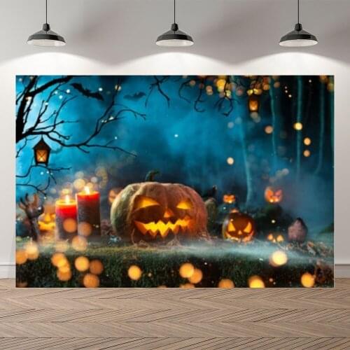 Seekpro Spooky Night Halloween Bokeh Party Forest Children Photography Background Photographic Backdrop For Photo Studio Shoot