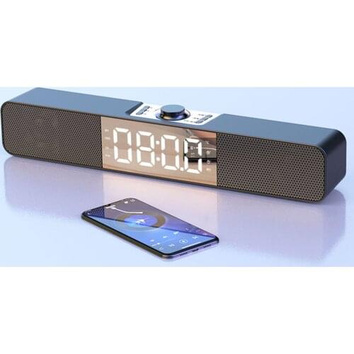 Led Alarm Clock TV Sound Bar Aux Usb Wired Wireless Speaker Home Theater Surround Sound Bar For PC TV Computer Speaker