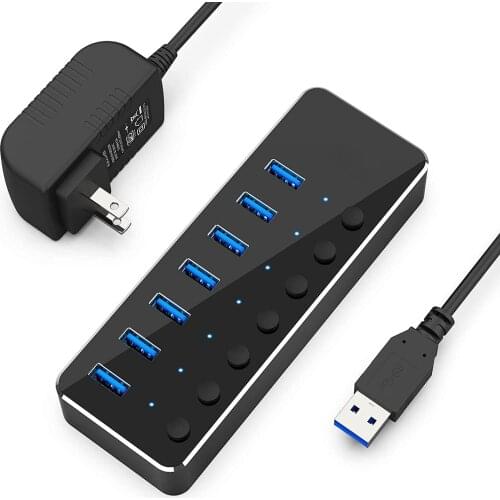 USB 3.0 Hub USB Hub 3.0 Multi USB Splitter 3 Hab Use Power Adapter 7 Port Multiple Expander 2.0 USB3 Hub with Switch for PC