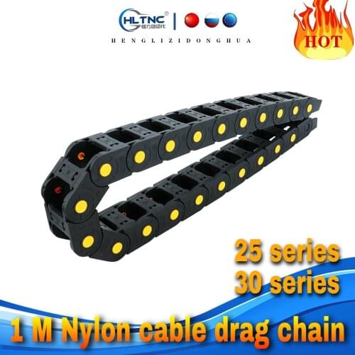 High quality fast shipping of CNC parts 1pcs 1 meter nylon cable drag chain for CNC router multiple models inner height 25/30