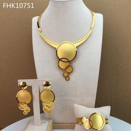 Yuminglai Dubai Gold Jewelry Sets for Women Unique Fashion Jewelry Party FHK10751