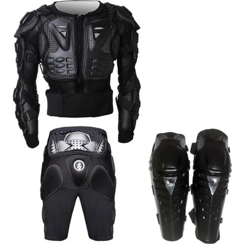 Ski Body Protection Back Support Armor Jacket Snowboarding Skiing Cycling Motorcycle Protective Jackets+Shorts+knee pads