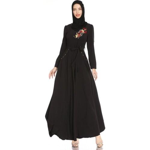 2021 Newest Muslim Fashion Formal Dresses Arab Oman Turkey Morocco Loose Black Maxi Robes Femme Eid Ramadan Abaya Women Clothes