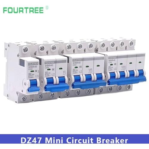 1/2/3/4 Pole Mini Circuit Breaker Household Air Switch Distribution Box Mechanical Equipment Motor Protection Din Rail