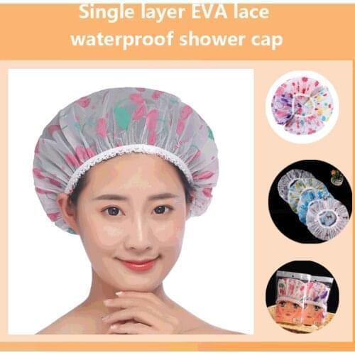 1PC Shower Cap Thicken Waterproof Bath Hat Double Layer Shower Hair Cover Women Supplies Shower Caps Spa Bathroom Accessories