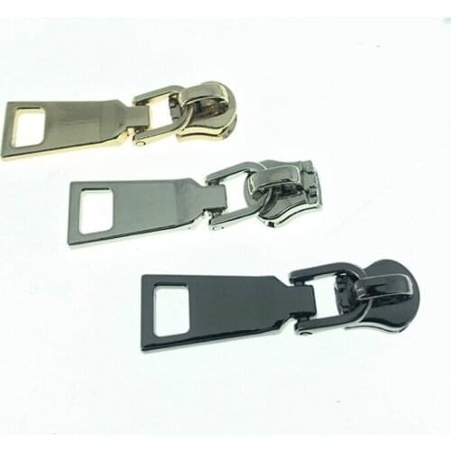 10 Pieces 13*38MM Hardware Luggage Metal Trapezoidal Double Section Pull Tab Slider Zinc Alloy Bag Zipper Pull In Stock